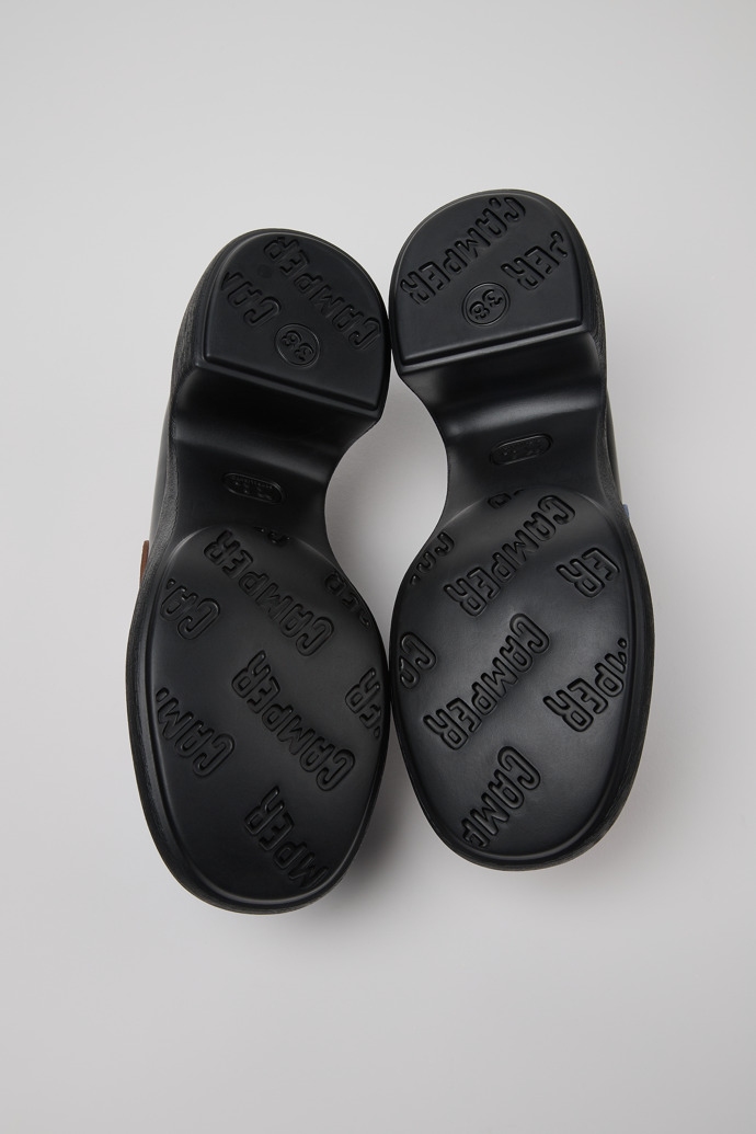 The soles of Twins Multicolor Leather Moccasins for Women.