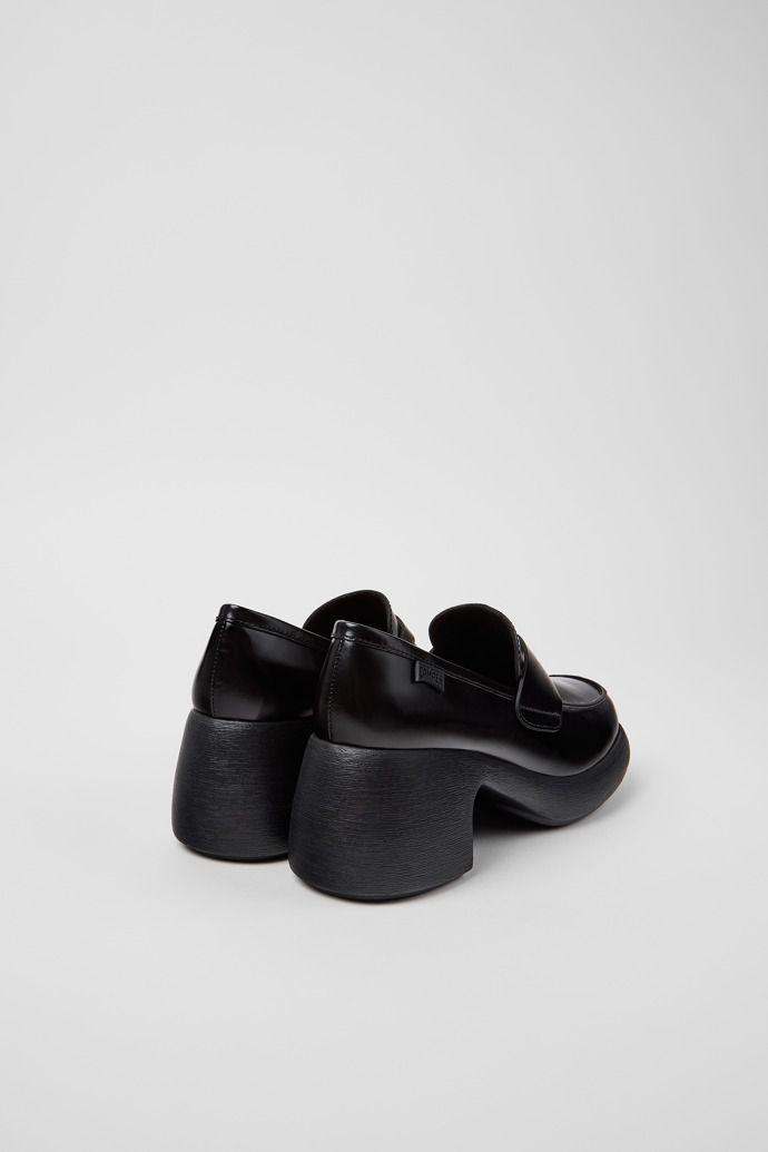 Back view of Thelma II Black Leather Moccasins for Women.