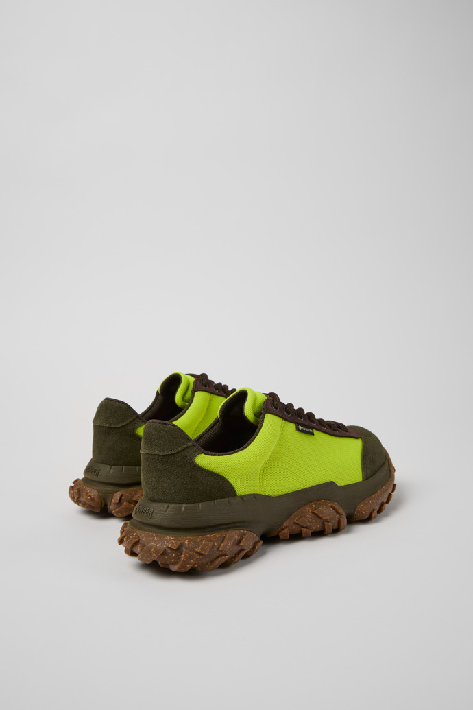 Back view of Karst Trek - GORE-TEX Green and Brown Textile and Nubuck Sneakers for Women.