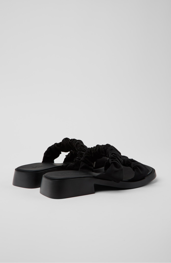 Back view of Dean Black Recycled PET Sandals for Women.