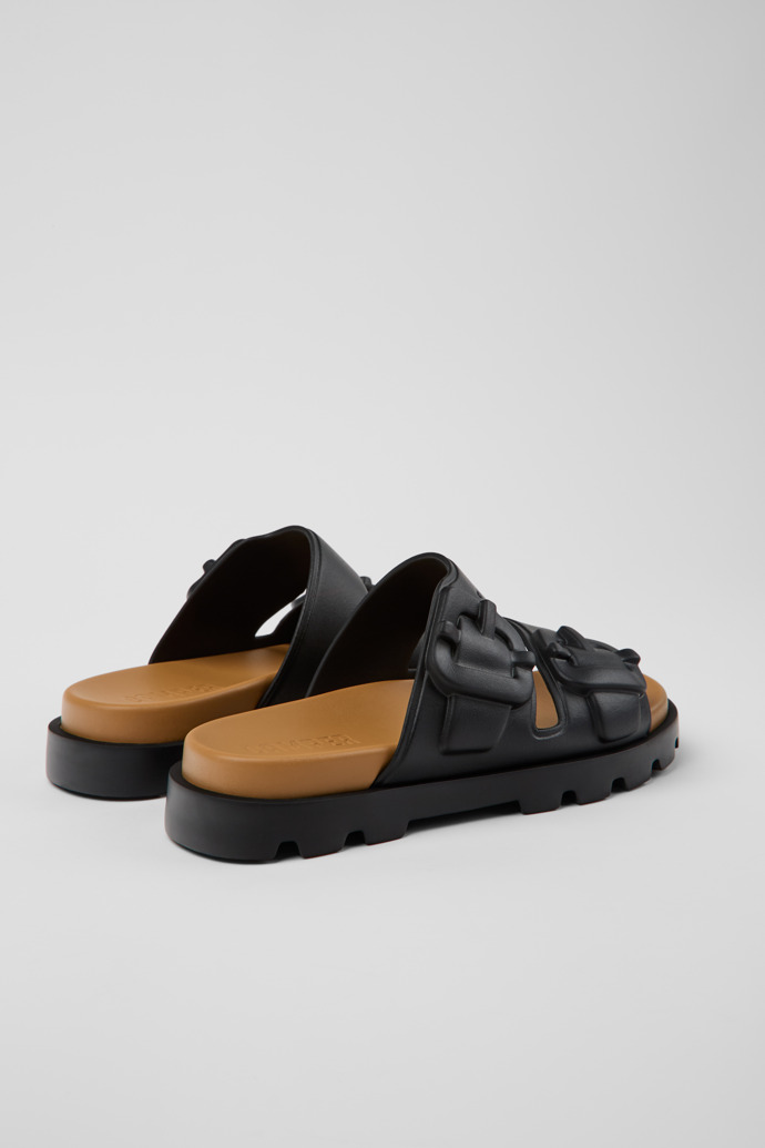 มุมมองด้านหลังของ Brutus Sandal Black EVA Sandals for Women.