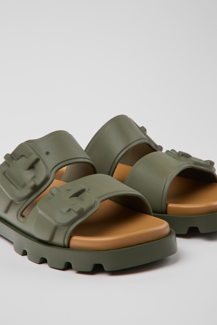 มุมมองระยะใกล้ของ Brutus Sandal Green EVA Sandals for Women.