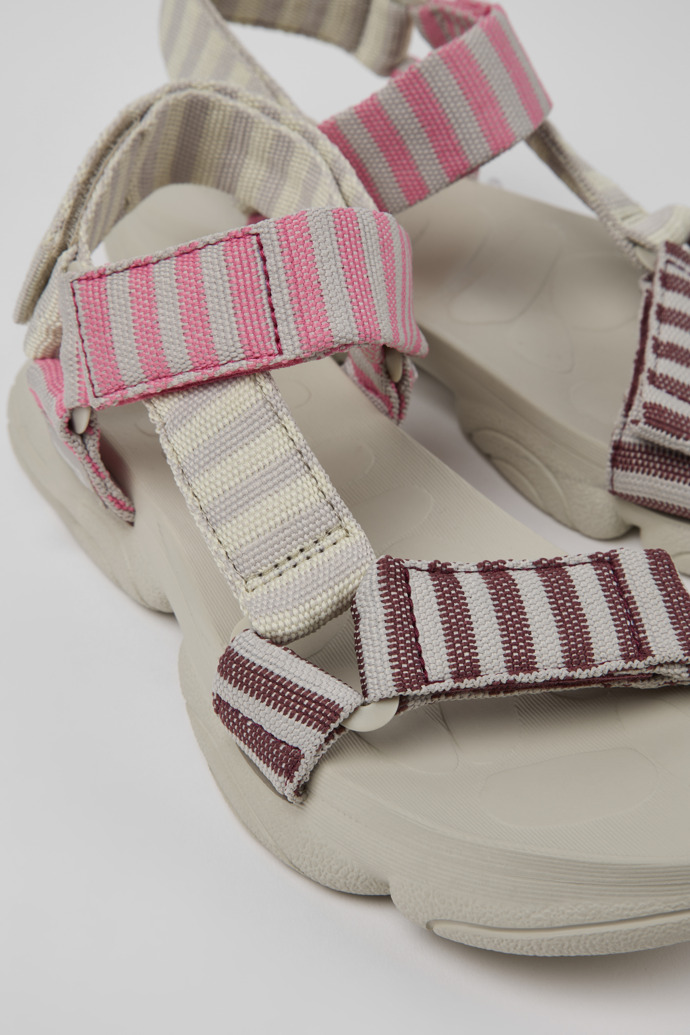 Close-up view of Karst Sandal Multicolor Textile Sandals for Women.