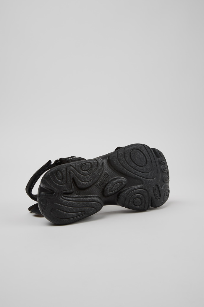 The soles of Karst Sandal Black Textile Sandals for Women.