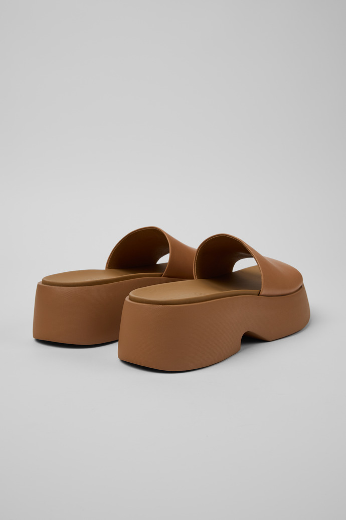 Back view of Tasha Nude Leather Sandals for Women.