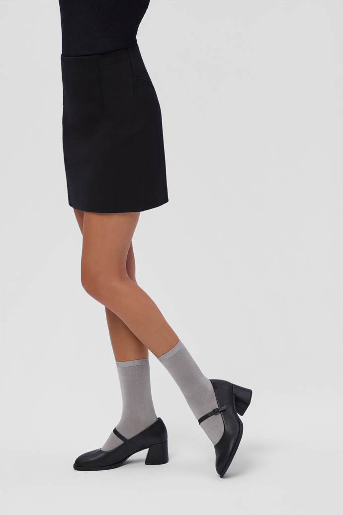Kora Mocasines de piel negra para mujer.