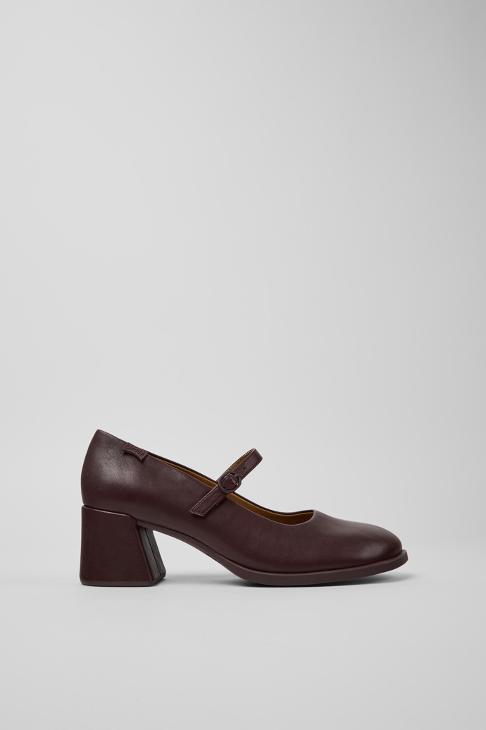 Side view of Kora Burgundy Leather Moccasins for Women.