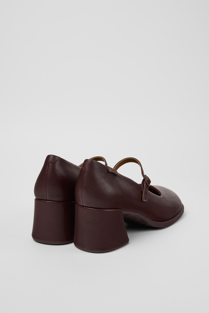 Back view of Kora Burgundy Leather Moccasins for Women.