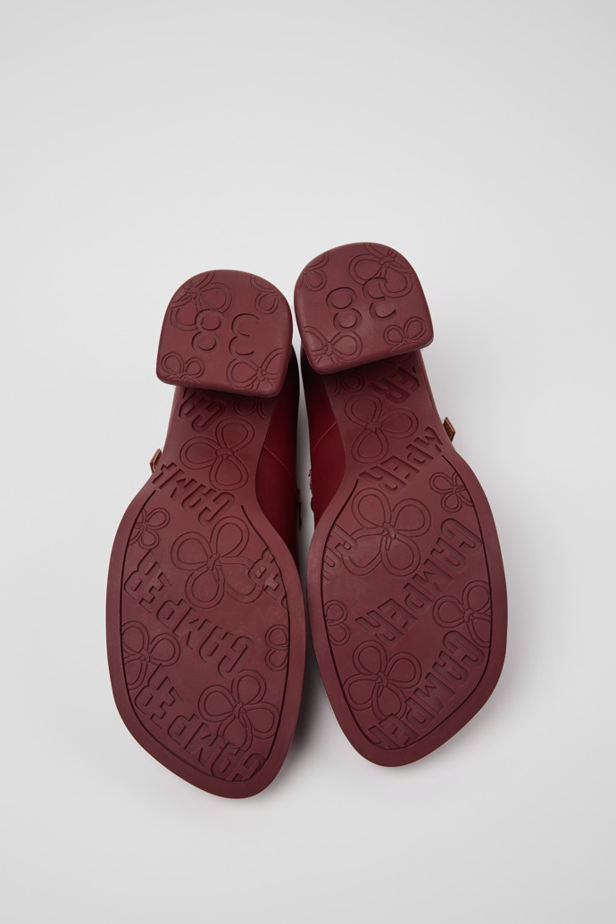 Kora Burgunderrote Lederballerinas für Damen.