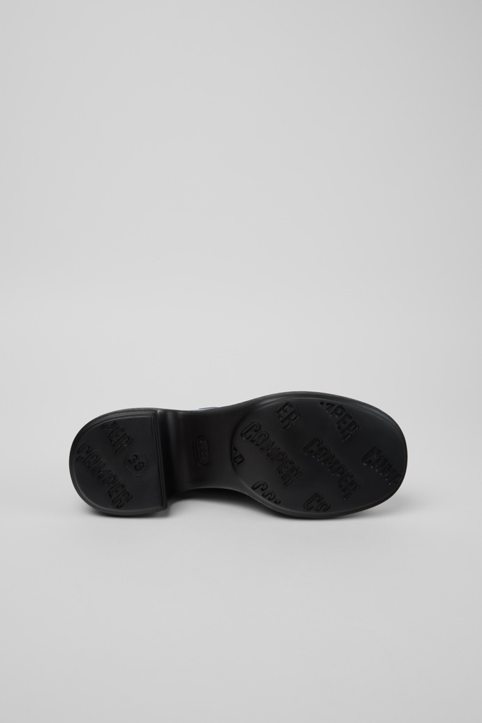 The soles of Thelma II Blue Leather Moccasins for Women.