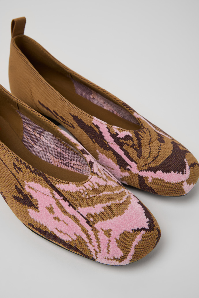 Close-up view of Twins Multicolor Recycled PET Ballerinas for Women.