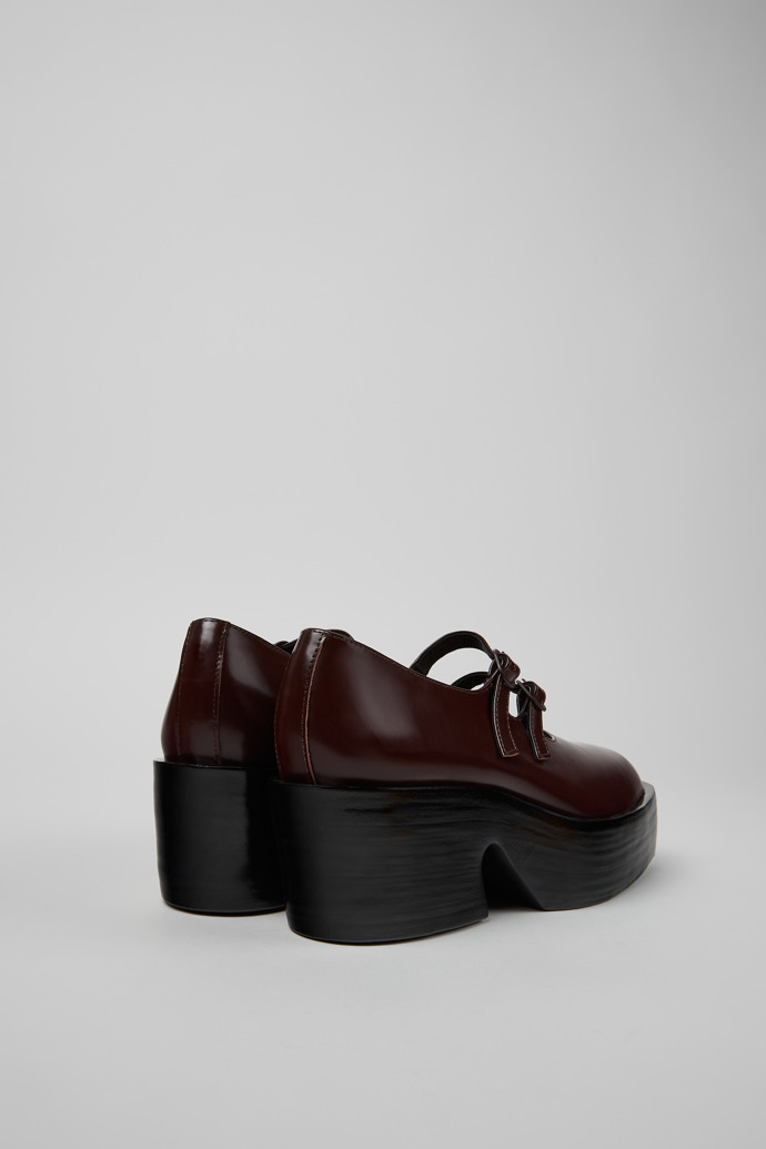 Back view of Billie Burgundy Leather Moccasins for Women.