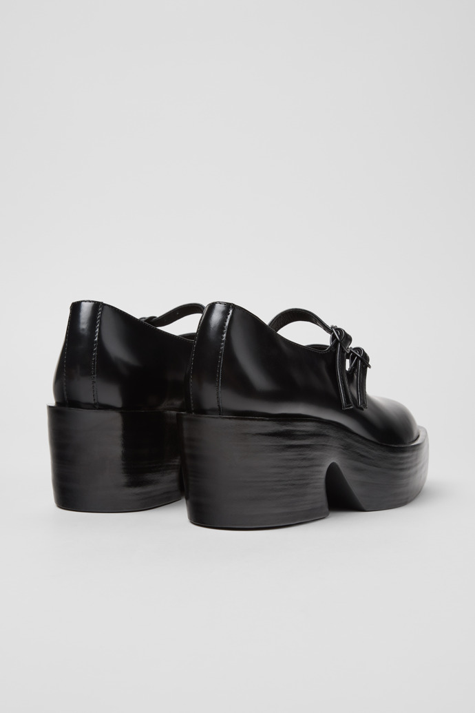 Back view of Billie Black Leather Moccasins for Women.