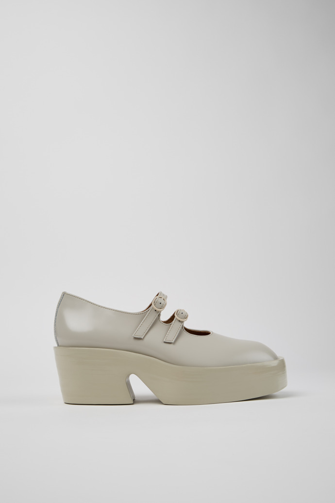 Side view of Billie Gray Leather Moccasins for Women.