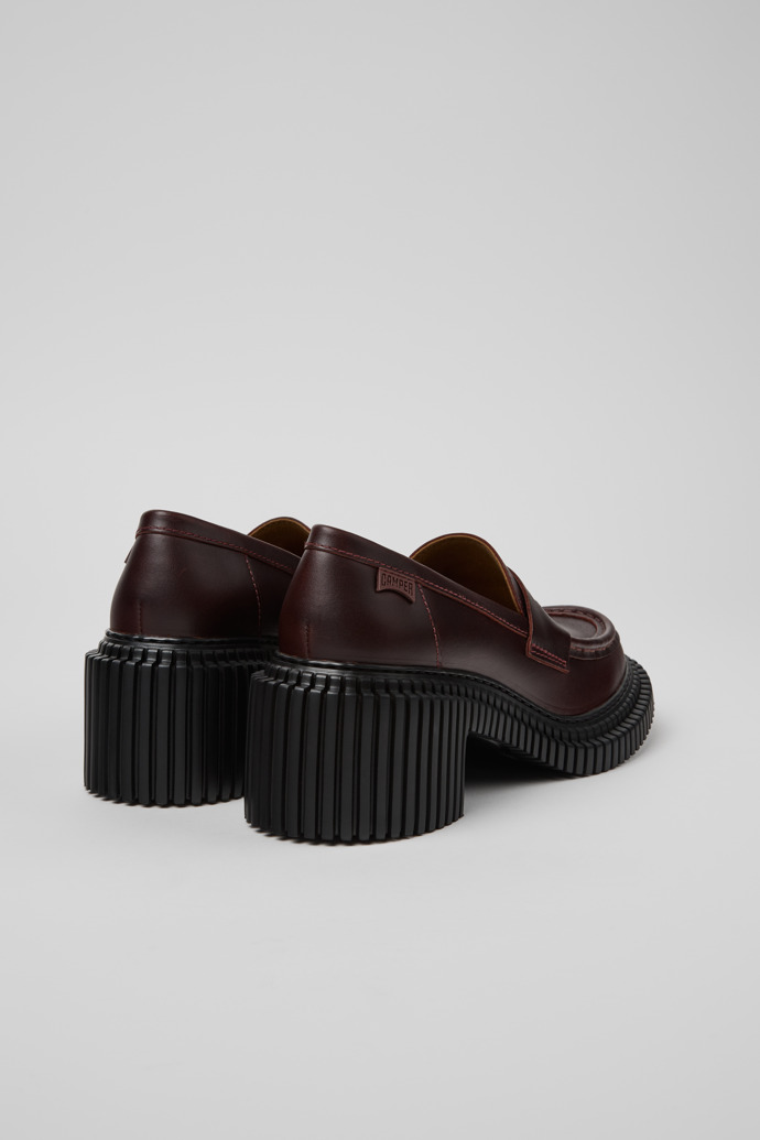 Back view of Pix London Burgundy Leather Moccasins for Men.