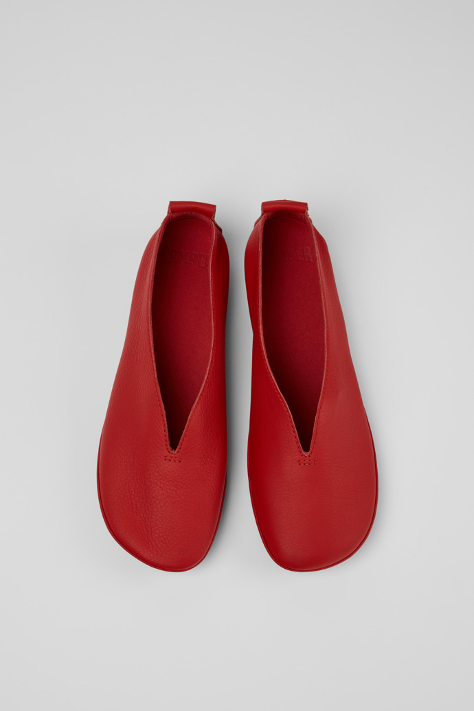 Right Nina Bailarinas rojas de piel para mujer.