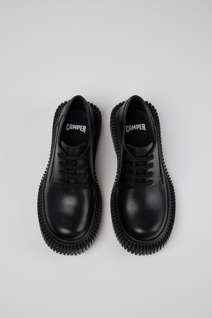 Overhead view of Pix Berlin Black Leather Shoes for Women.