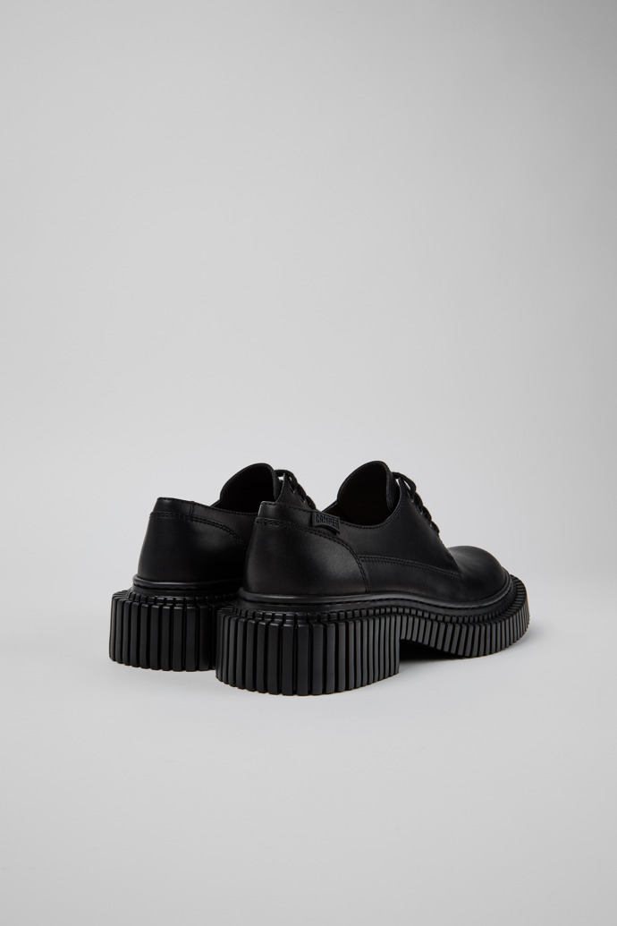 Back view of Pix Berlin Black Leather Shoes for Women.