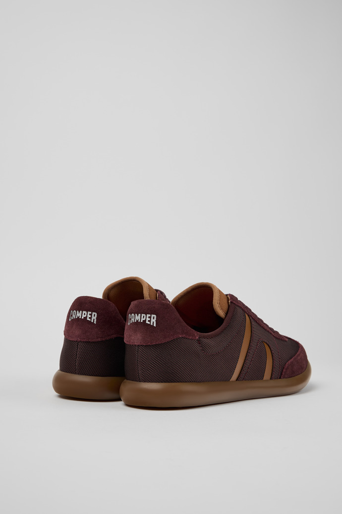 Pelotas Soller Sneaker de piel burdeos y PET reciclado para mujer