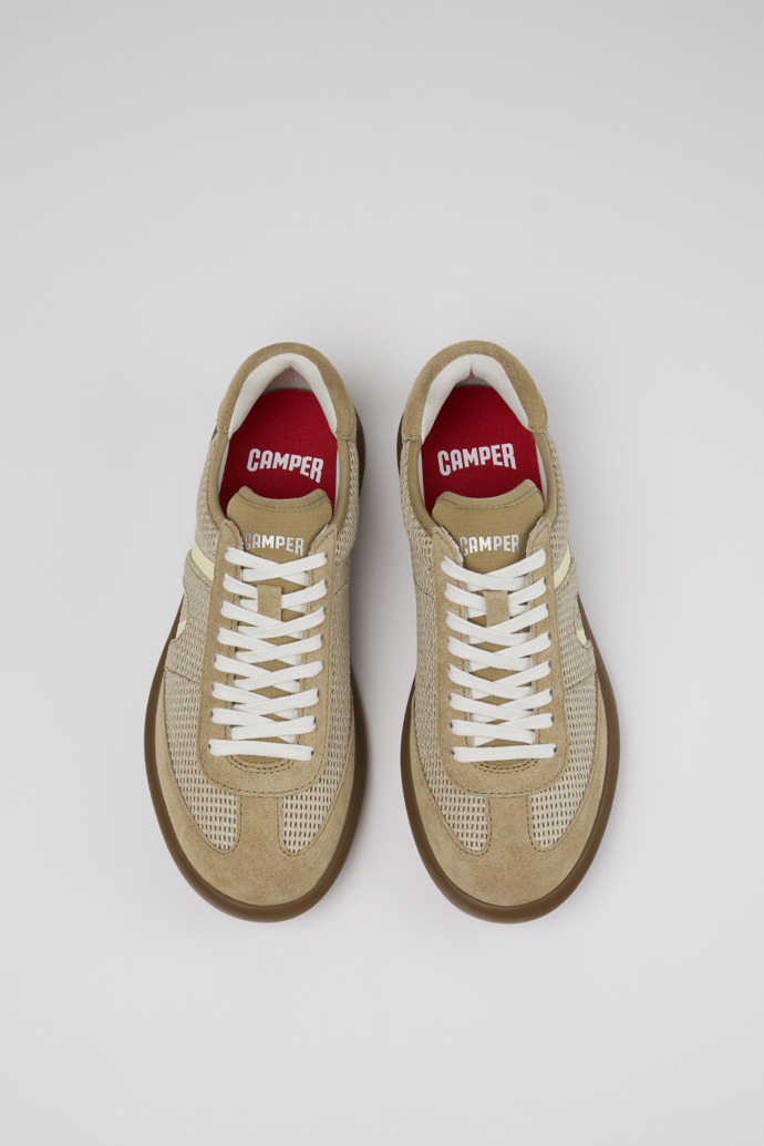 Overhead view of Pelotas Soller Brown Tencel Lyocell and Recycled Textile Sneakers for Women.