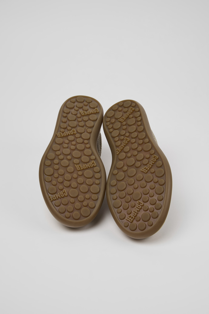 The soles of Pelotas Soller Brown Tencel Lyocell and Recycled Textile Sneakers for Women.
