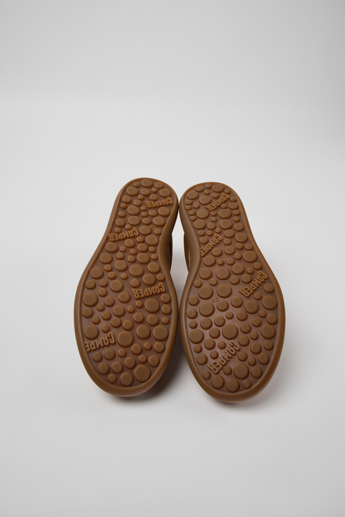 The soles of Pelotas Soller Brown Nubuck Sneakers for Women.