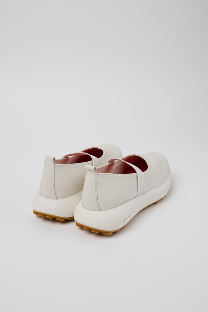 Back view of Pelotas Athens White Leather Moccasins/Ballerinas for Women.