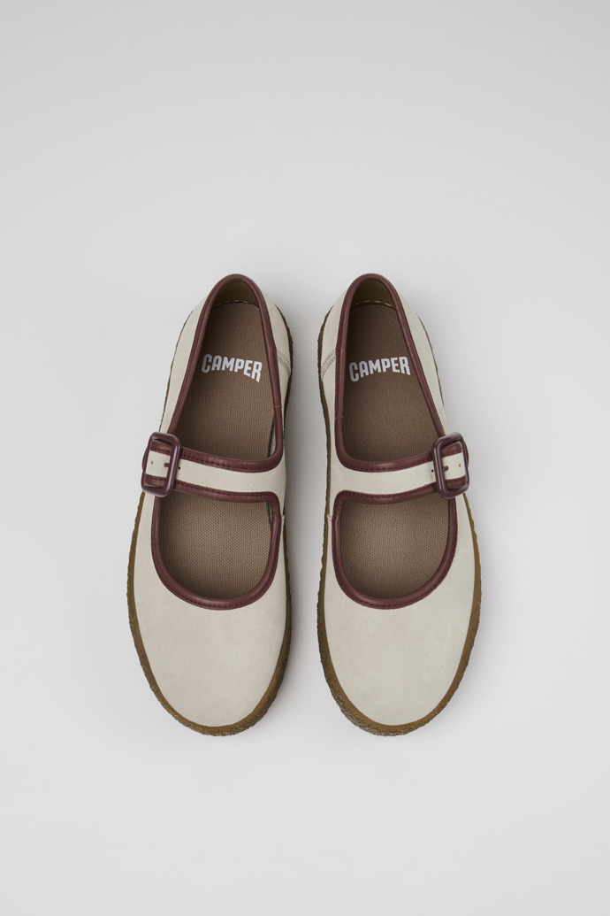 Peu Terreno Ballerine da donna beige in camoscio e pelle.