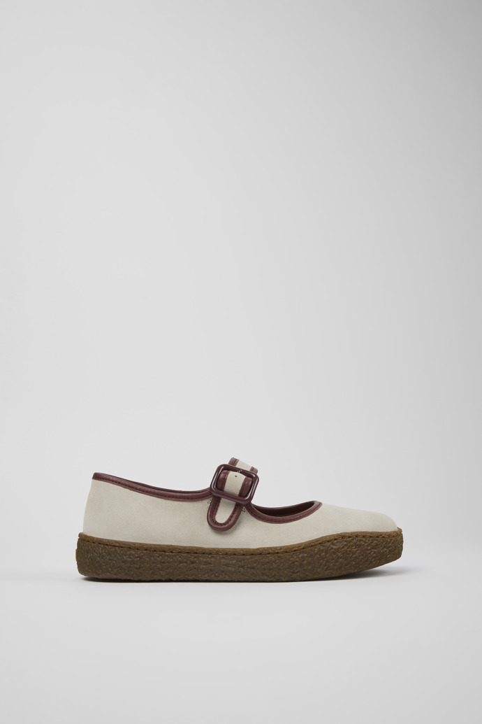 Peu Terreno Ballerine da donna beige in camoscio e pelle.