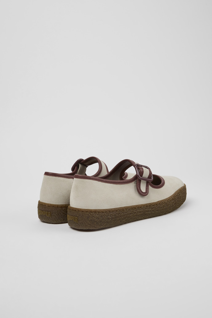 Peu Terreno Ballerine da donna beige in camoscio e pelle.