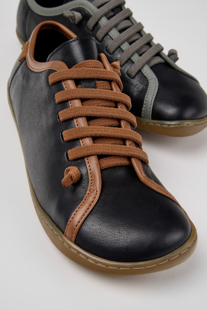 Close-up view of Twins Multicolor Leather Shoes for Women.