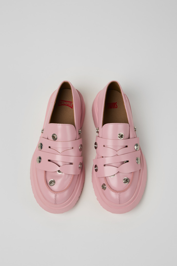 Twins Mocasines rosas de piel para mujer.