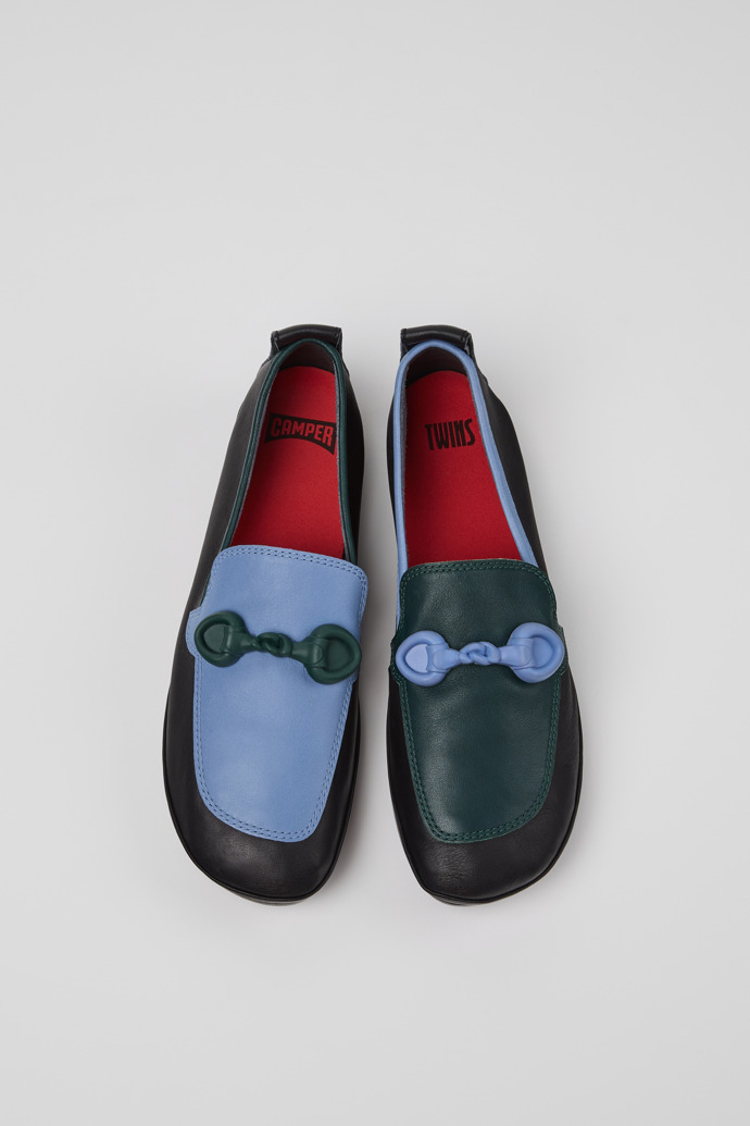 Overhead view of Twins Multicolor Leather Ballerinas for Women.