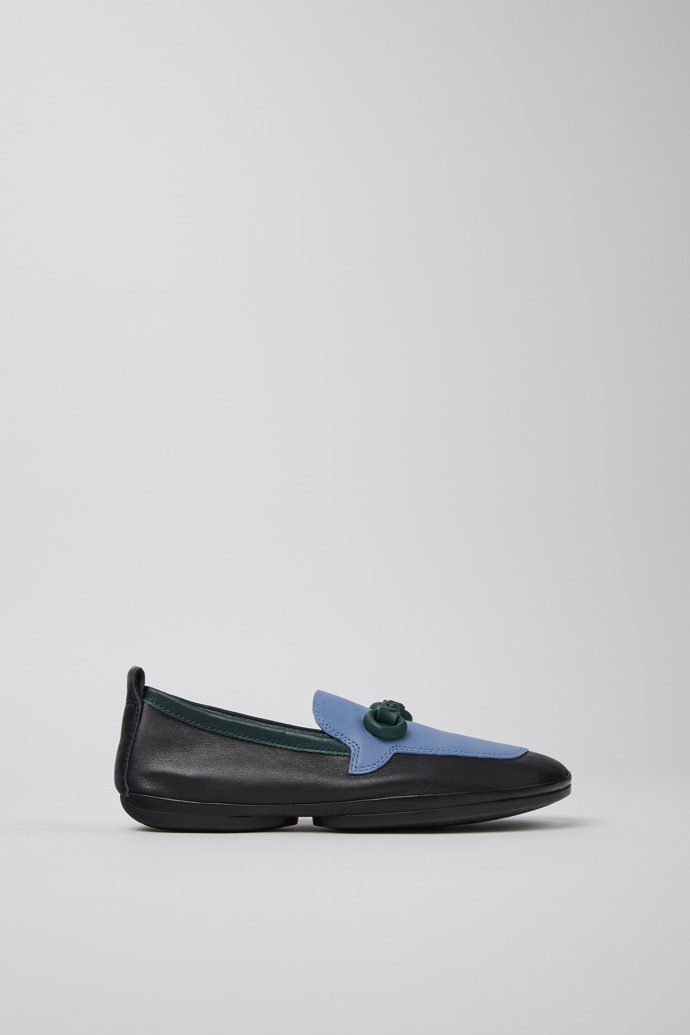 Side view of Twins Multicolor Leather Ballerinas for Women.
