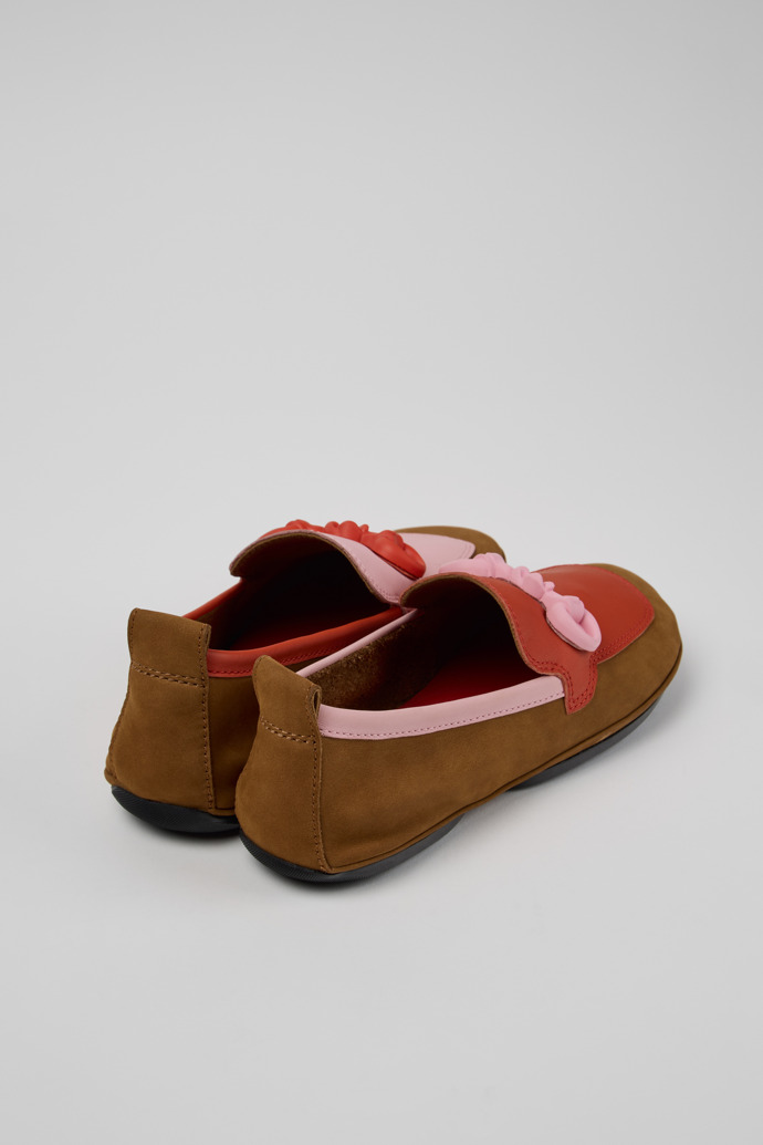 Back view of Twins Multicolor Nubuck and Leather Ballerina for Women.