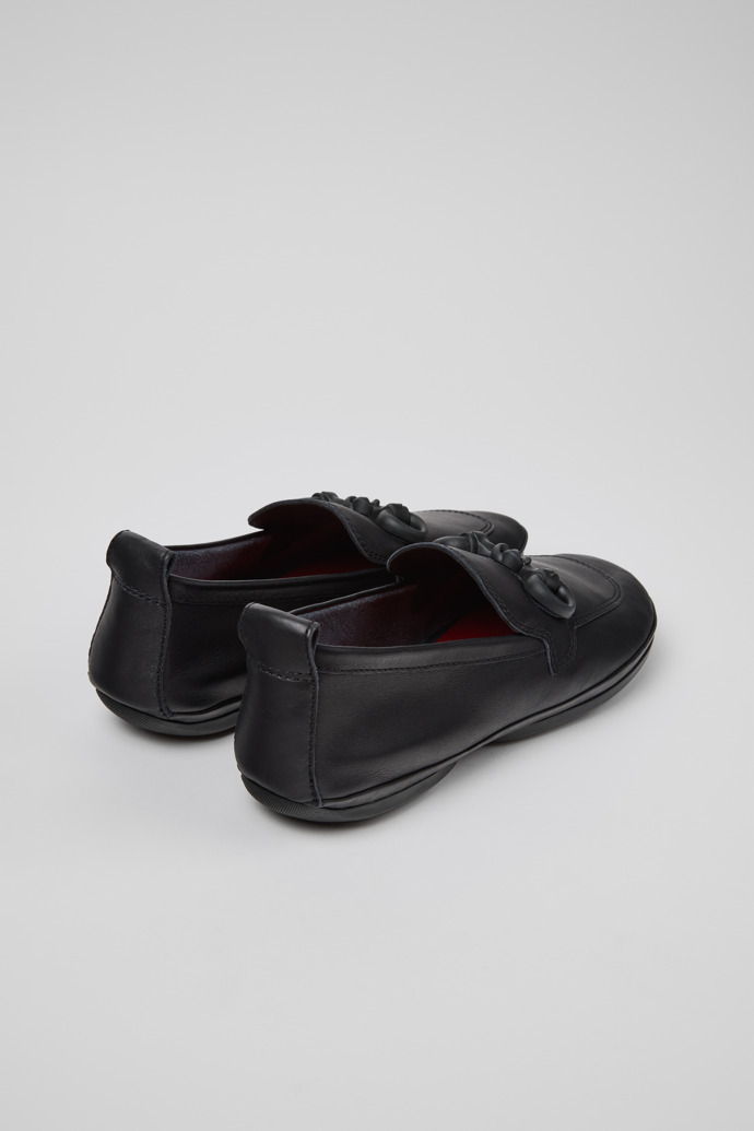 Back view of Right Nina Black Leather Ballerinas for Women.