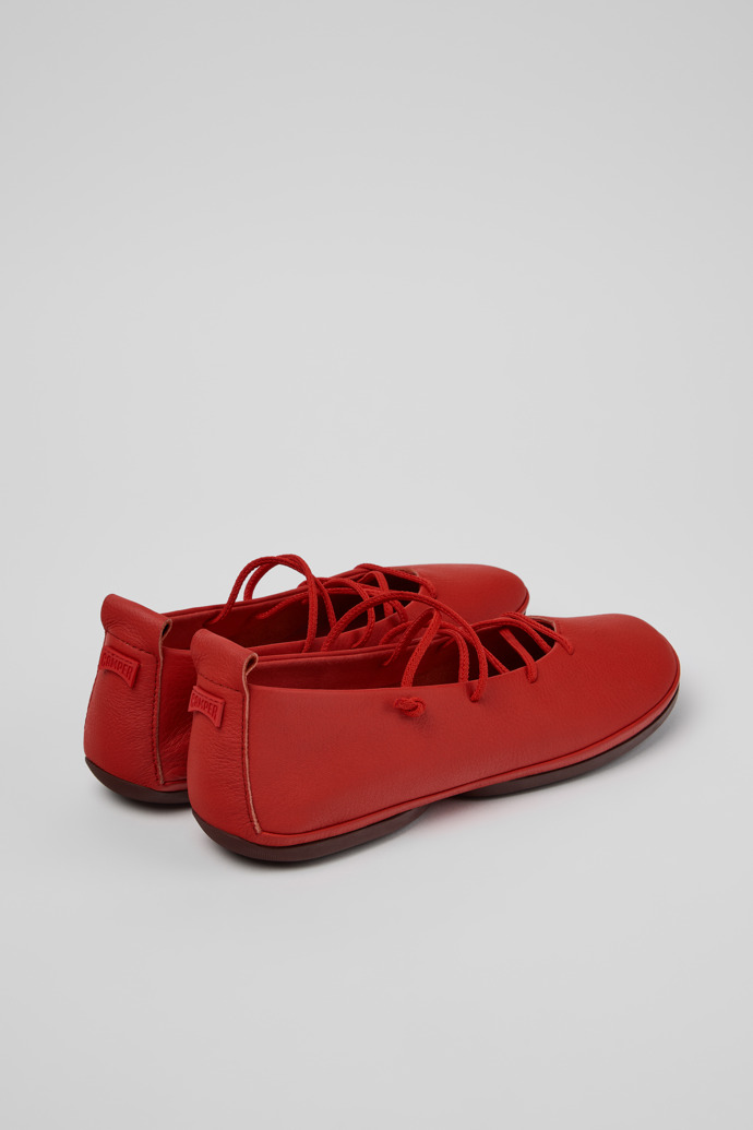 Back view of Right Nina Red Leather Ballerinas for Women.