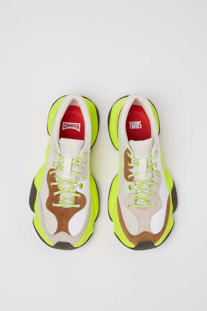 Overhead view of Twins Multicolor Leather Sneakers for Women.