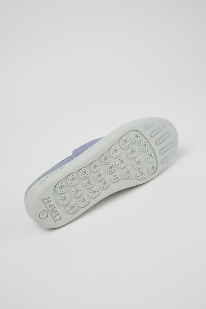 The soles of Peu Touring Blue Leather Ballerinas for Women.