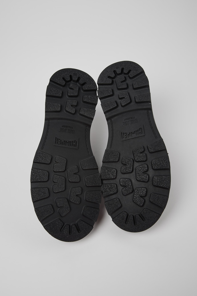 The soles of Brutus+ Black Leather Shoes for Women.