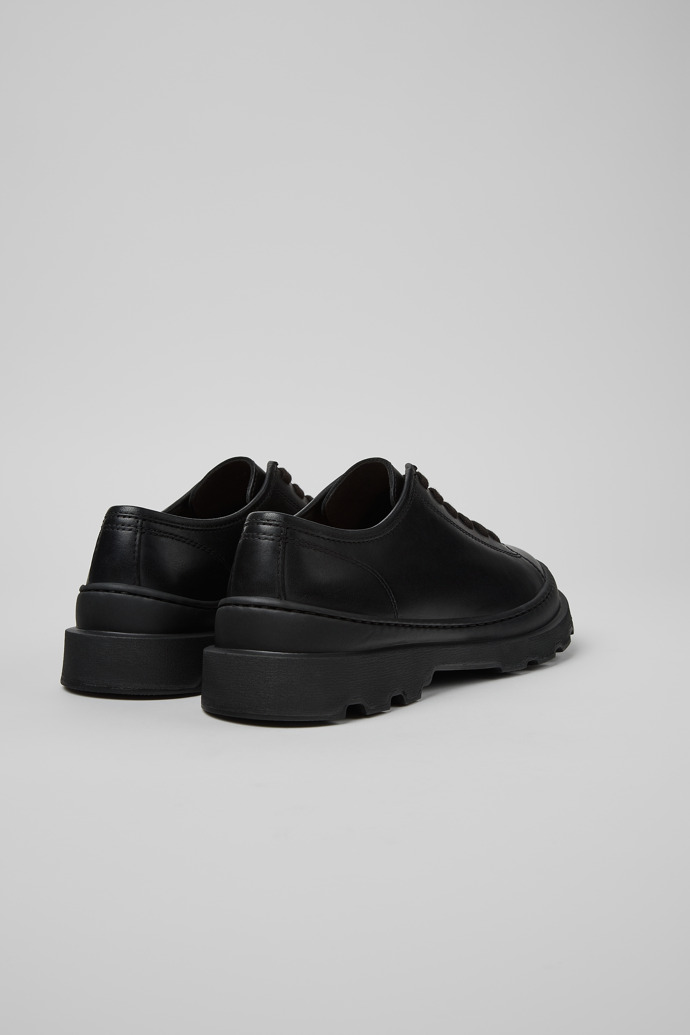 Back view of Brutus+ Black Leather Shoes for Women.