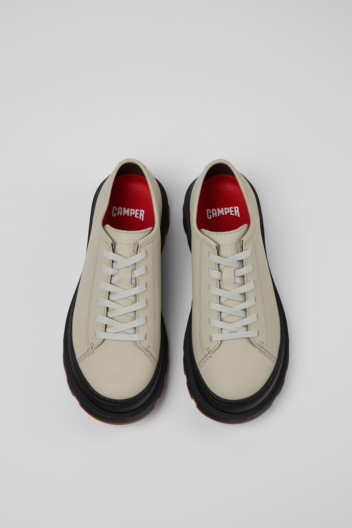 Overhead view of Brutus+ Gray Leather Shoes for Women.