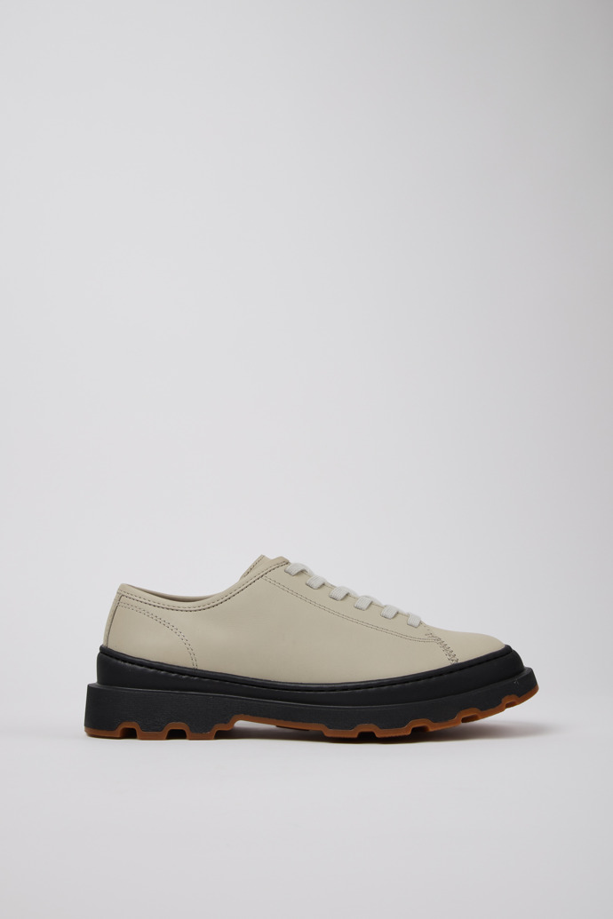 Side view of Brutus+ Gray Leather Shoes for Women.