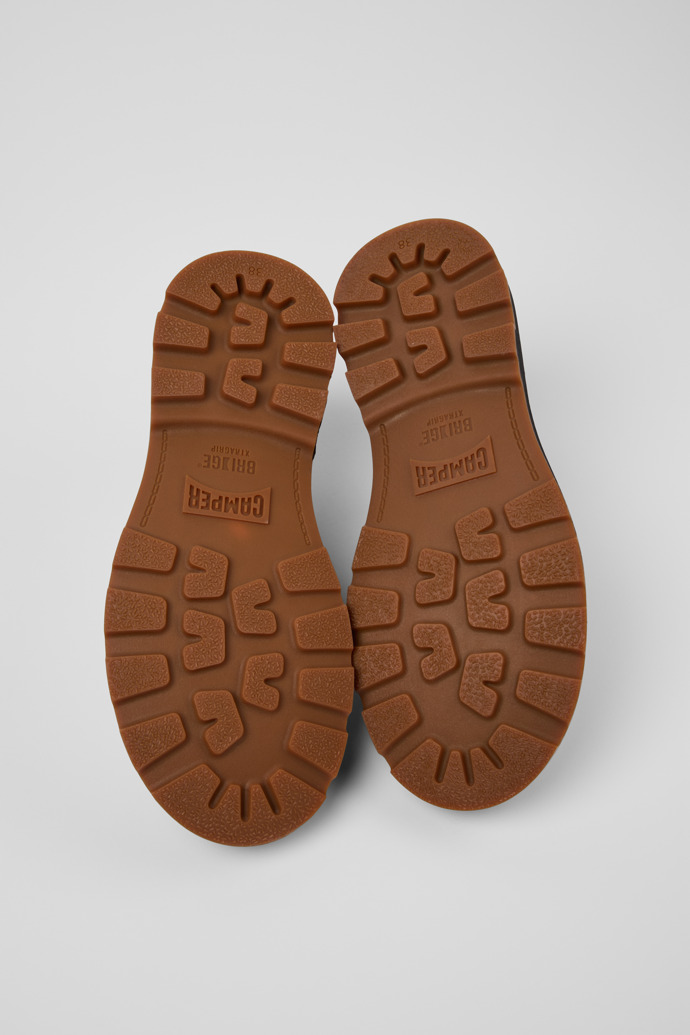 The soles of Brutus+ Gray Leather Shoes for Women.