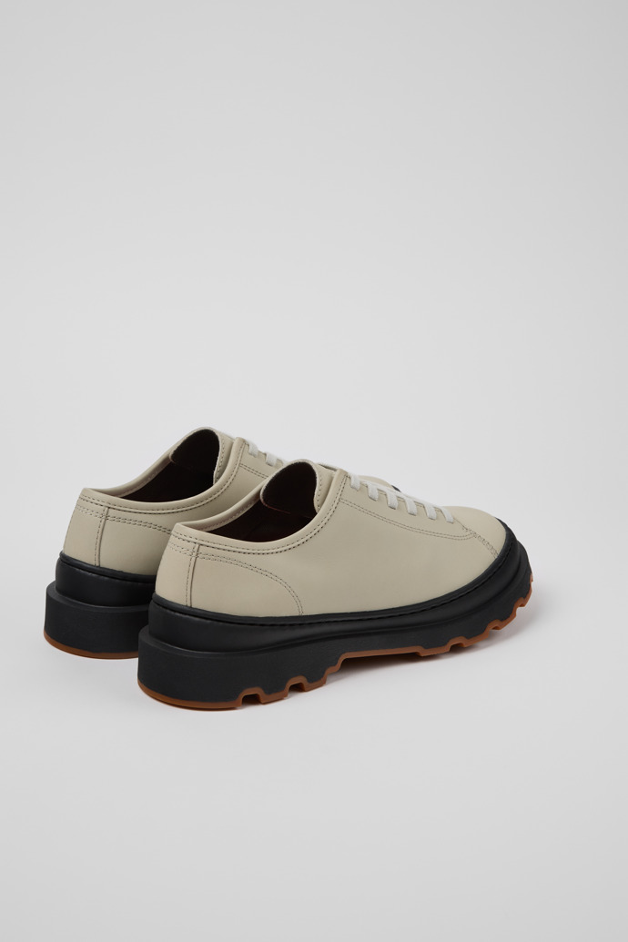 Back view of Brutus+ Gray Leather Shoes for Women.