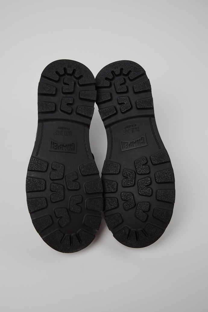 The soles of Brutus+ Black Leather Shoes for Women.