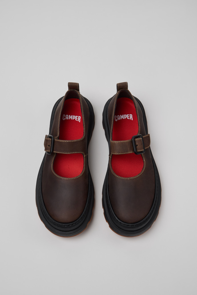Overhead view of Brutus+ Beige Nubuck Ballerinas for Women.