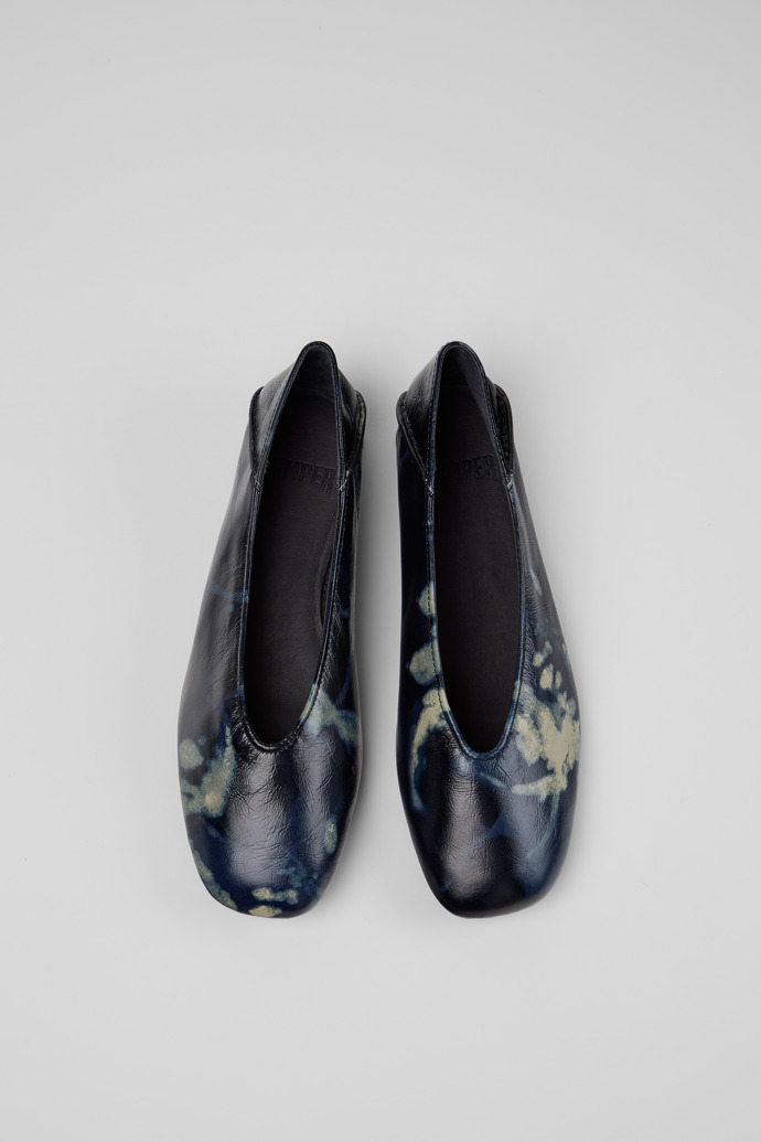 Casi Myra Bailarinas de piel negra y gris para mujer.