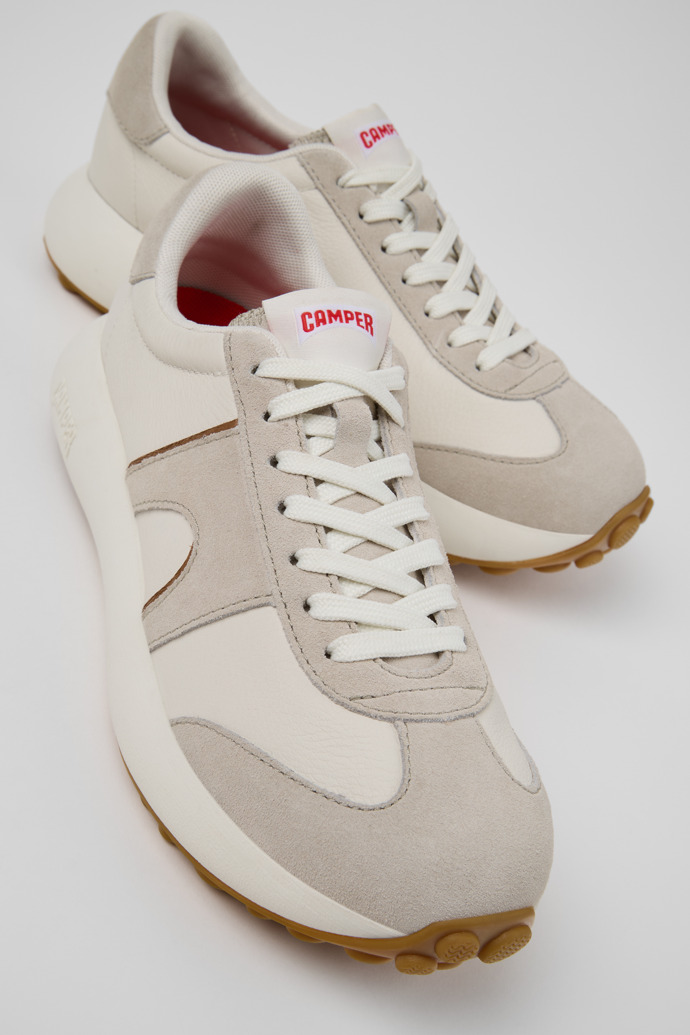 Close-up view of Pelotas Athens Multicolor Leather and Nubuck Sneakers for Women.