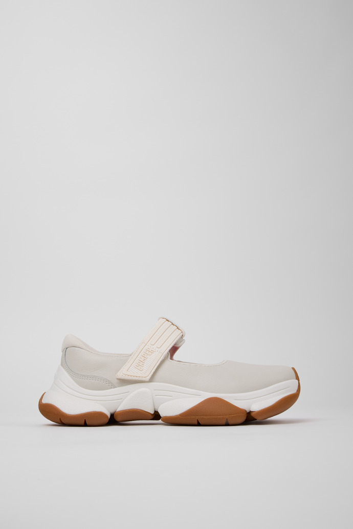 Side view of Karst 2 White Leather Sneakers for Women.